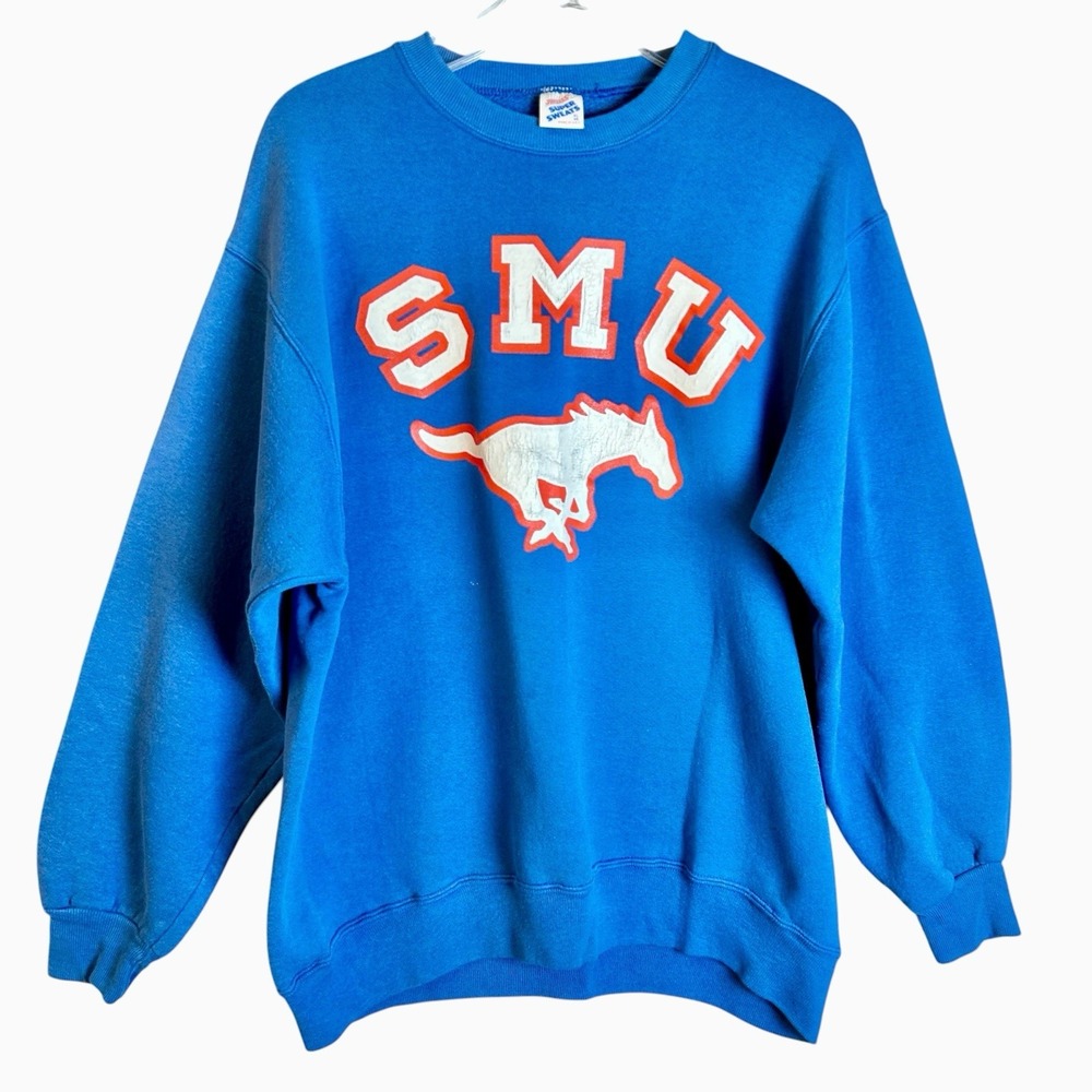 VTG Jerzees SMU Mustangs Crewneck Sweatshirt Adult XL Southern Methodist USA